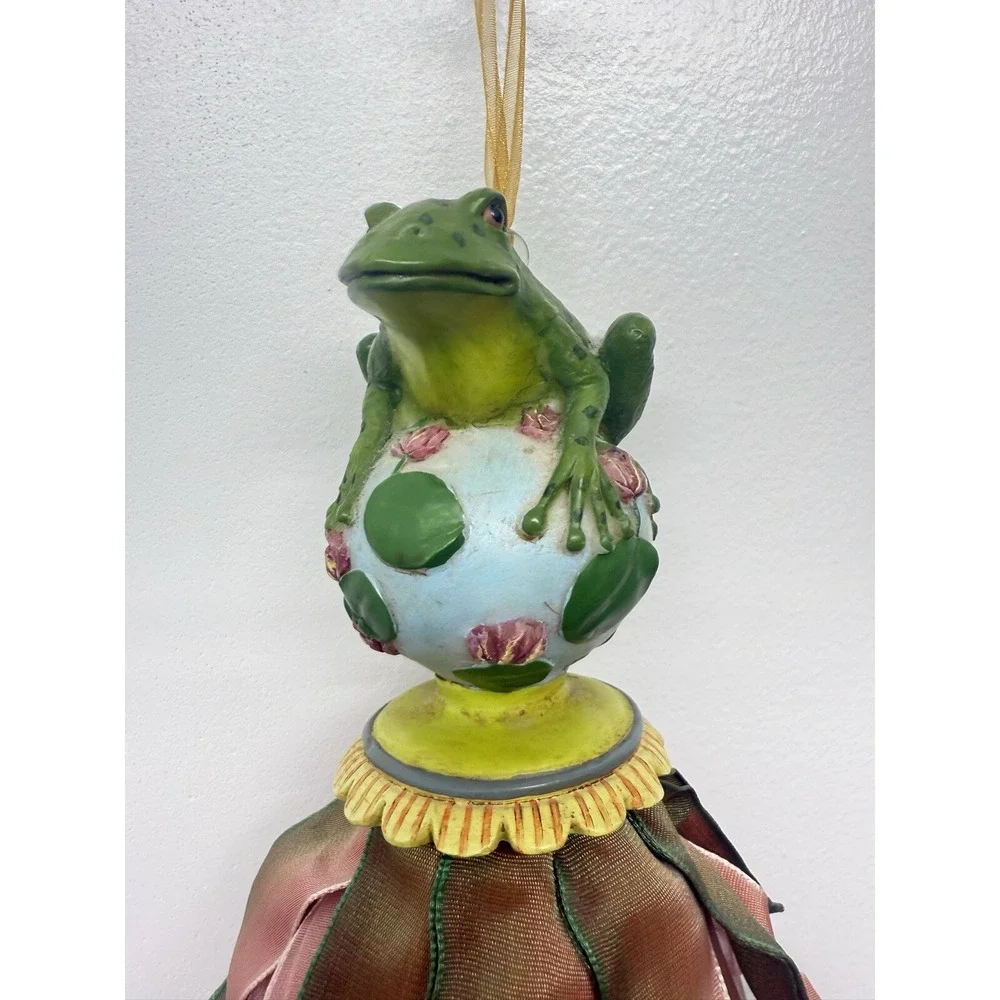 Silvestri Hanging FROG Tassel Kelly‎ Paulk Design Chenille Organza VTG  #20